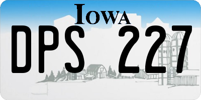 IA license plate DPS227