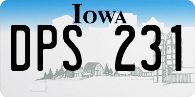 IA license plate DPS231