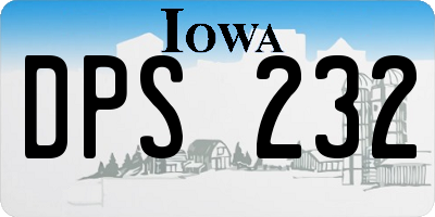 IA license plate DPS232