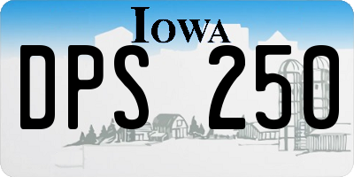 IA license plate DPS250