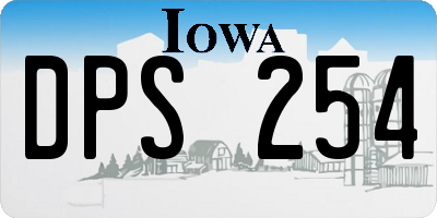 IA license plate DPS254