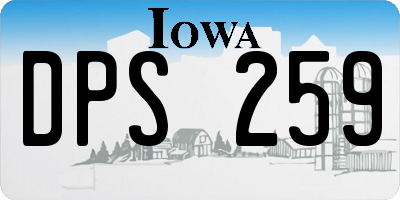 IA license plate DPS259