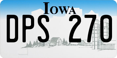 IA license plate DPS270