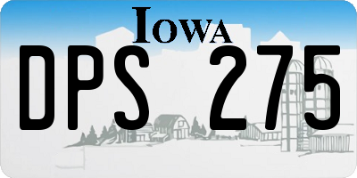 IA license plate DPS275