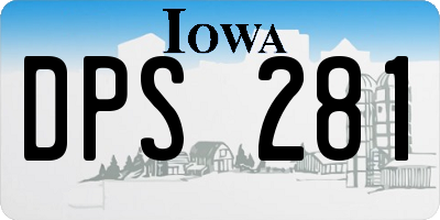 IA license plate DPS281