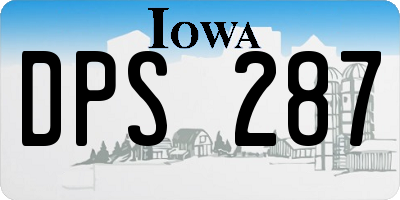 IA license plate DPS287