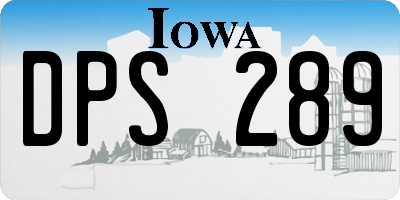 IA license plate DPS289