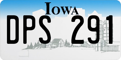 IA license plate DPS291