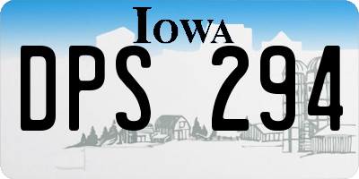 IA license plate DPS294
