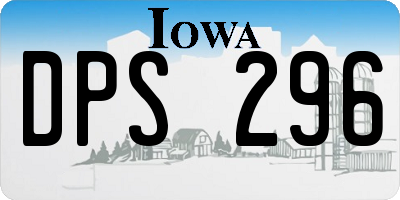 IA license plate DPS296