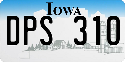 IA license plate DPS310