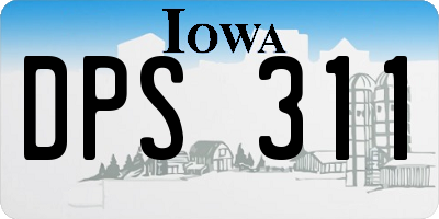 IA license plate DPS311