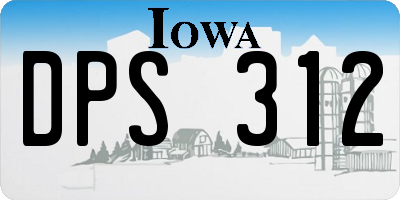 IA license plate DPS312