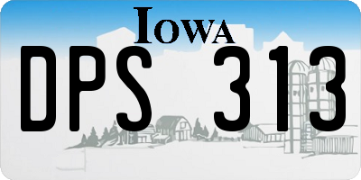 IA license plate DPS313