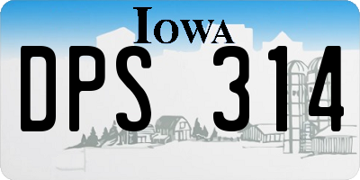 IA license plate DPS314