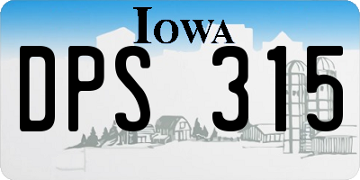 IA license plate DPS315