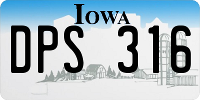 IA license plate DPS316