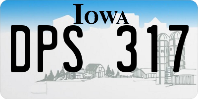 IA license plate DPS317