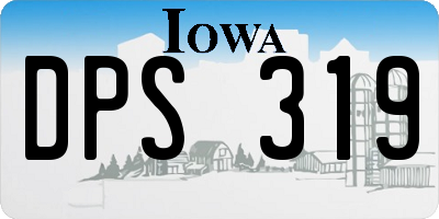 IA license plate DPS319