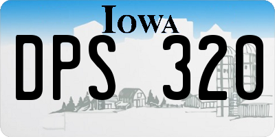 IA license plate DPS320