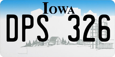 IA license plate DPS326