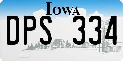 IA license plate DPS334