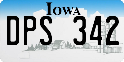 IA license plate DPS342
