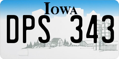 IA license plate DPS343