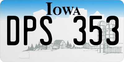 IA license plate DPS353