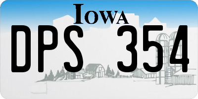 IA license plate DPS354