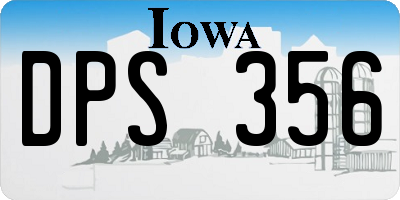 IA license plate DPS356