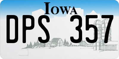 IA license plate DPS357