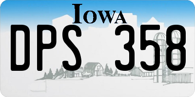 IA license plate DPS358