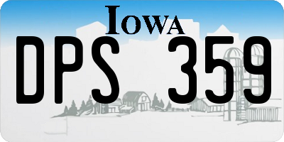 IA license plate DPS359
