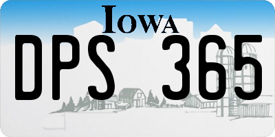 IA license plate DPS365