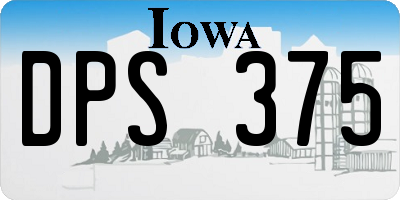 IA license plate DPS375