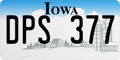 IA license plate DPS377