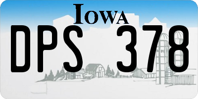 IA license plate DPS378