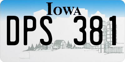 IA license plate DPS381