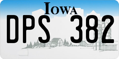 IA license plate DPS382