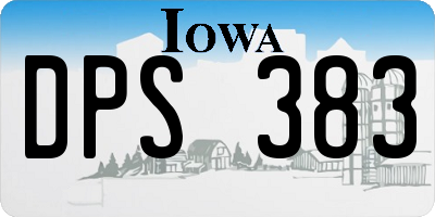 IA license plate DPS383