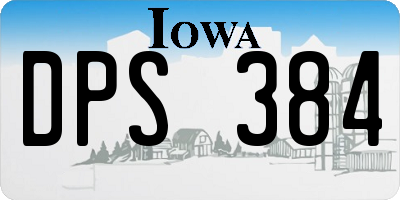 IA license plate DPS384