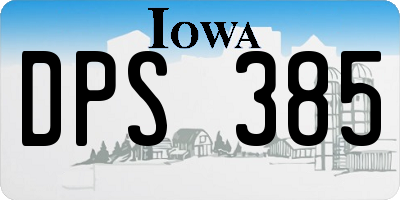 IA license plate DPS385