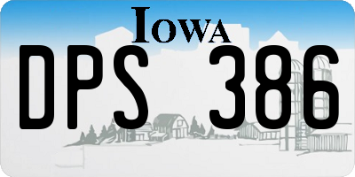 IA license plate DPS386