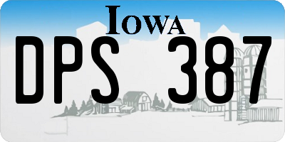 IA license plate DPS387