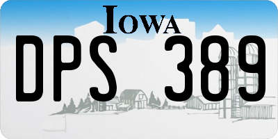IA license plate DPS389