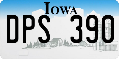 IA license plate DPS390