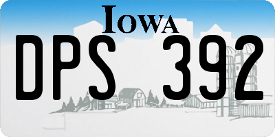 IA license plate DPS392