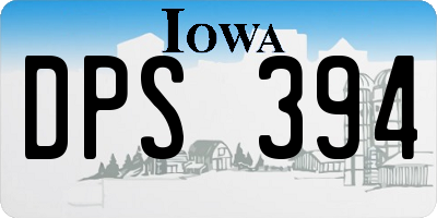 IA license plate DPS394
