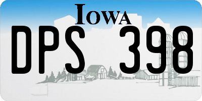 IA license plate DPS398
